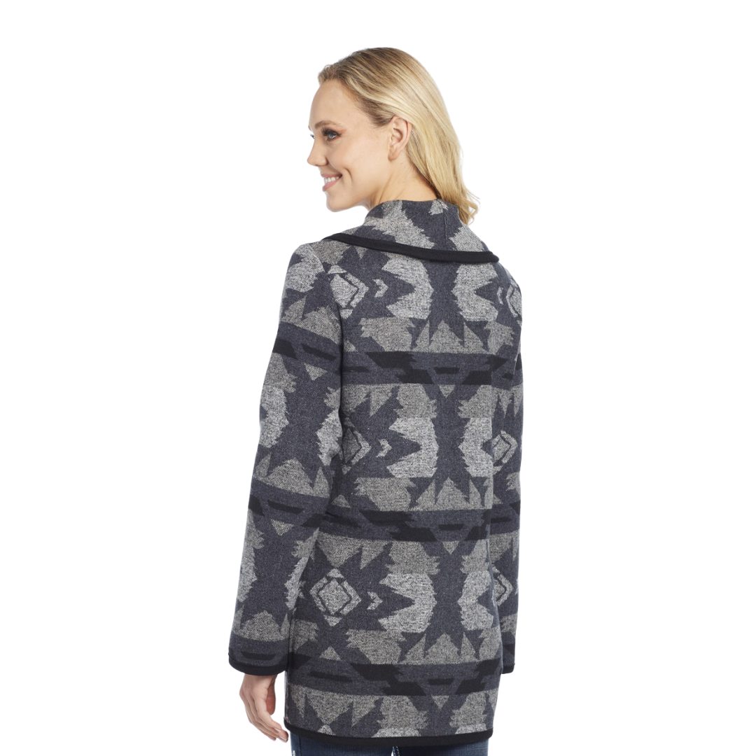 Sidran Women's Navajo Blanket Button Front Multicolor Coat
