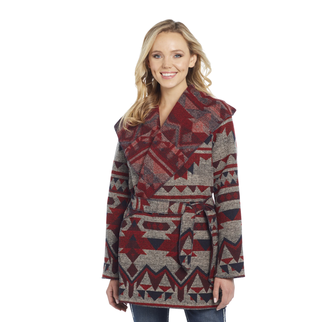 Sidran Women's Navajo Tie Front Blanket Wrap Multicolor Jacket