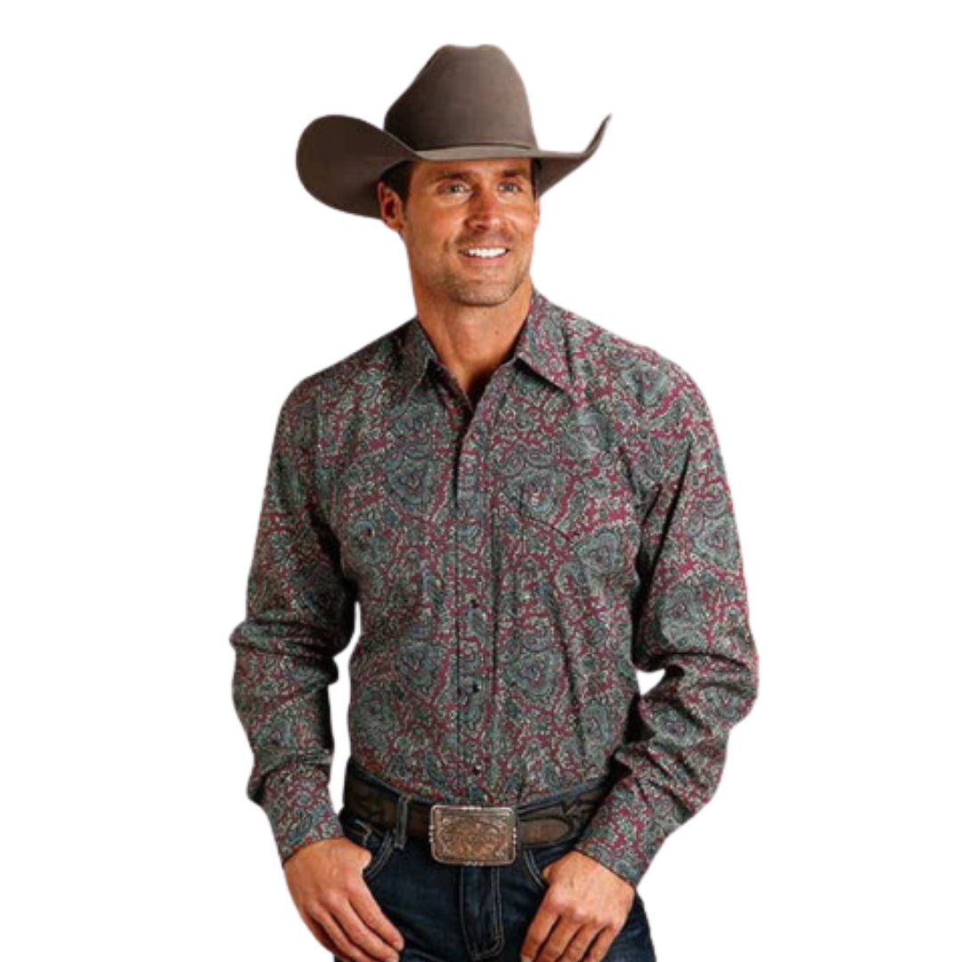 Stetson Apparel Men's Merlot Paisley Multicolor Shirt