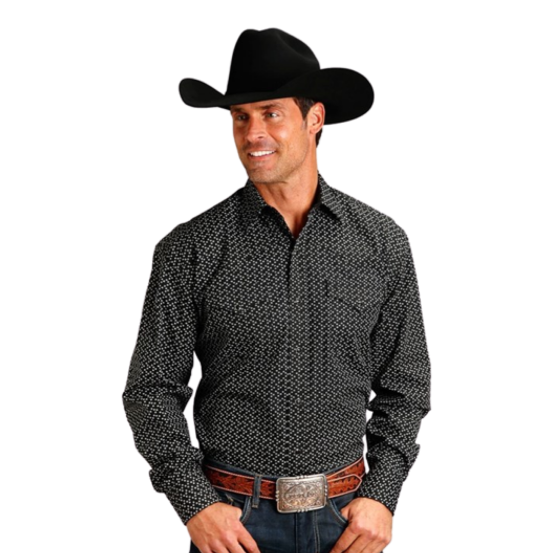 Stetson Apparel Men's Western Star Black Shirt