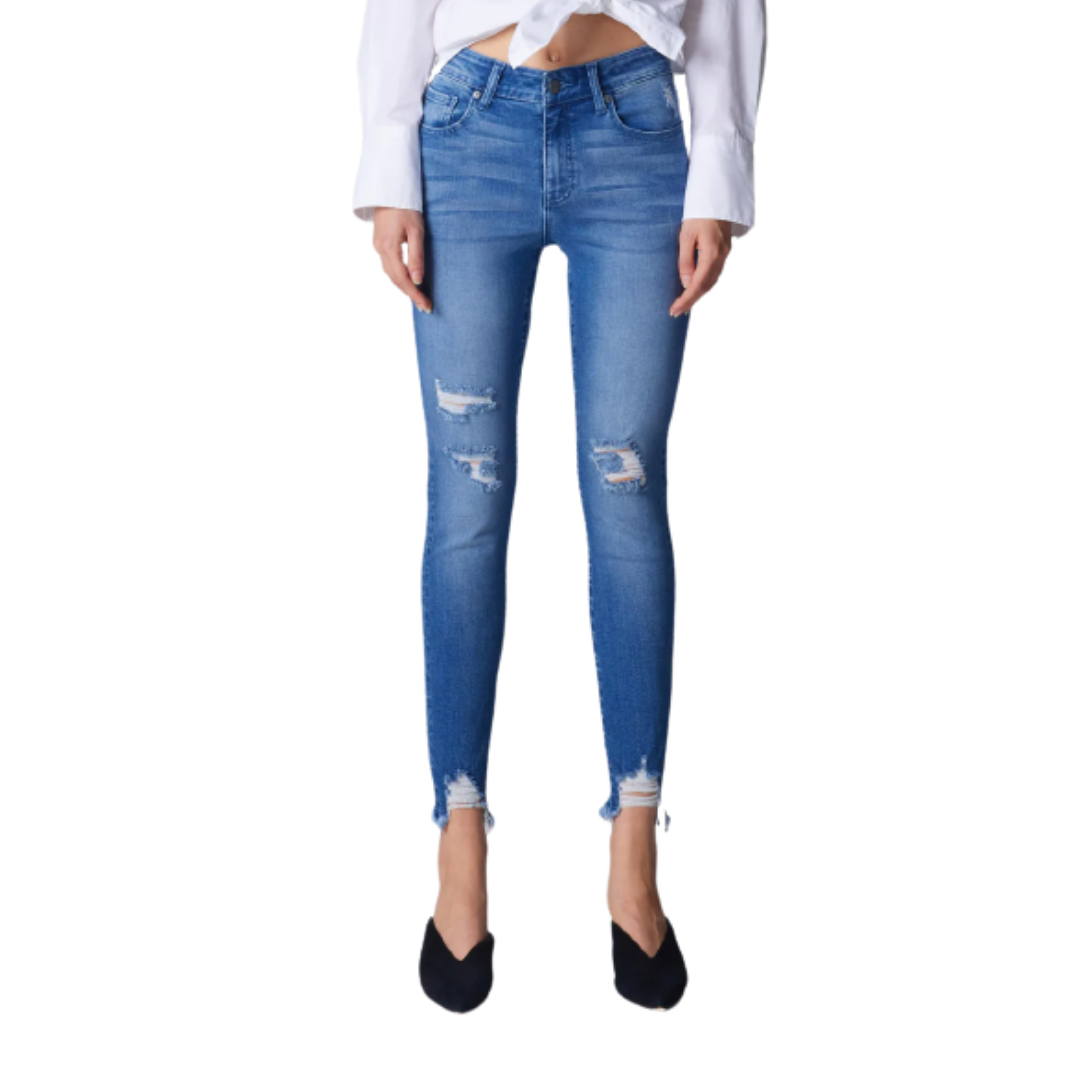 Ceros Women's Sophia Skinny Monterey Blue Jeans