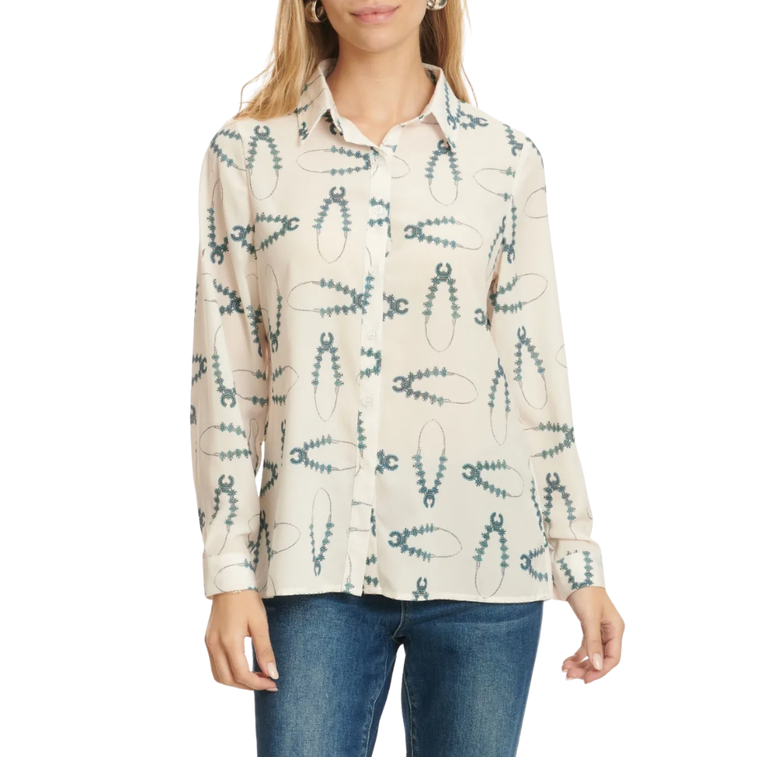 Fashion Express Women's Blossom White Blouse