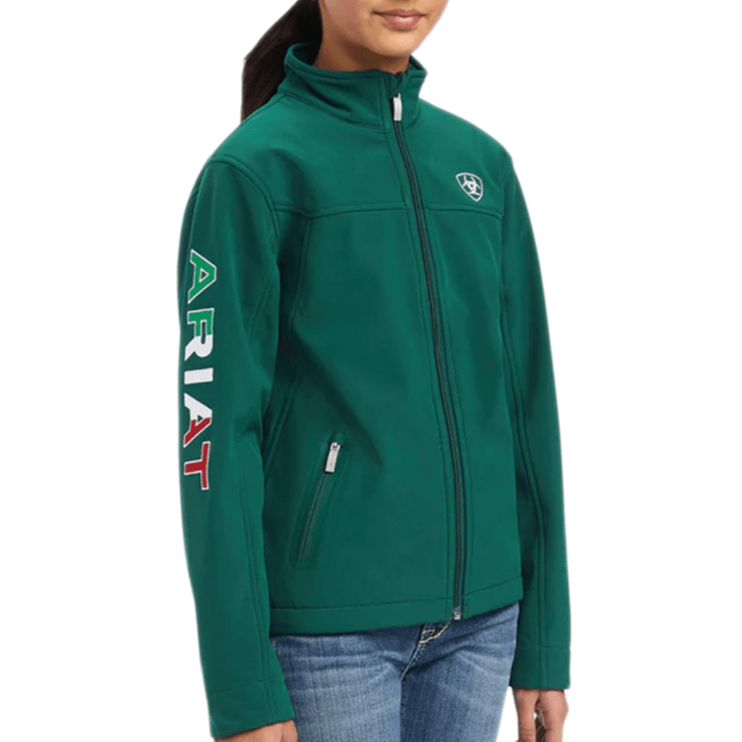 Ariat Youth Unisex Team Soft Shell Mexico Green Jacket
