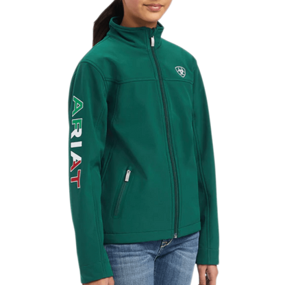 Ariat Youth Unisex Team Soft Shell Mexico Green Jacket