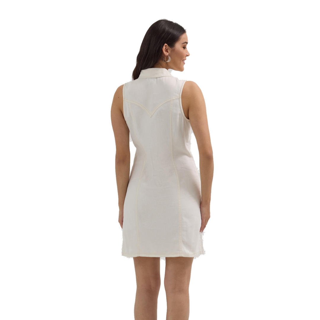 Wrangler Women's Western Snap Shift White Dress