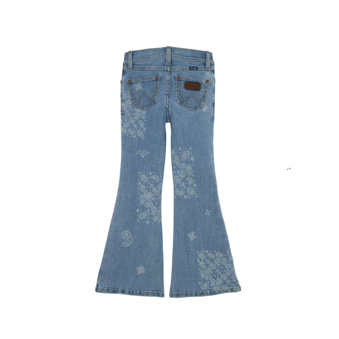 Wrangler Youth Girl's Bandana Flare Melody Blue Jeans