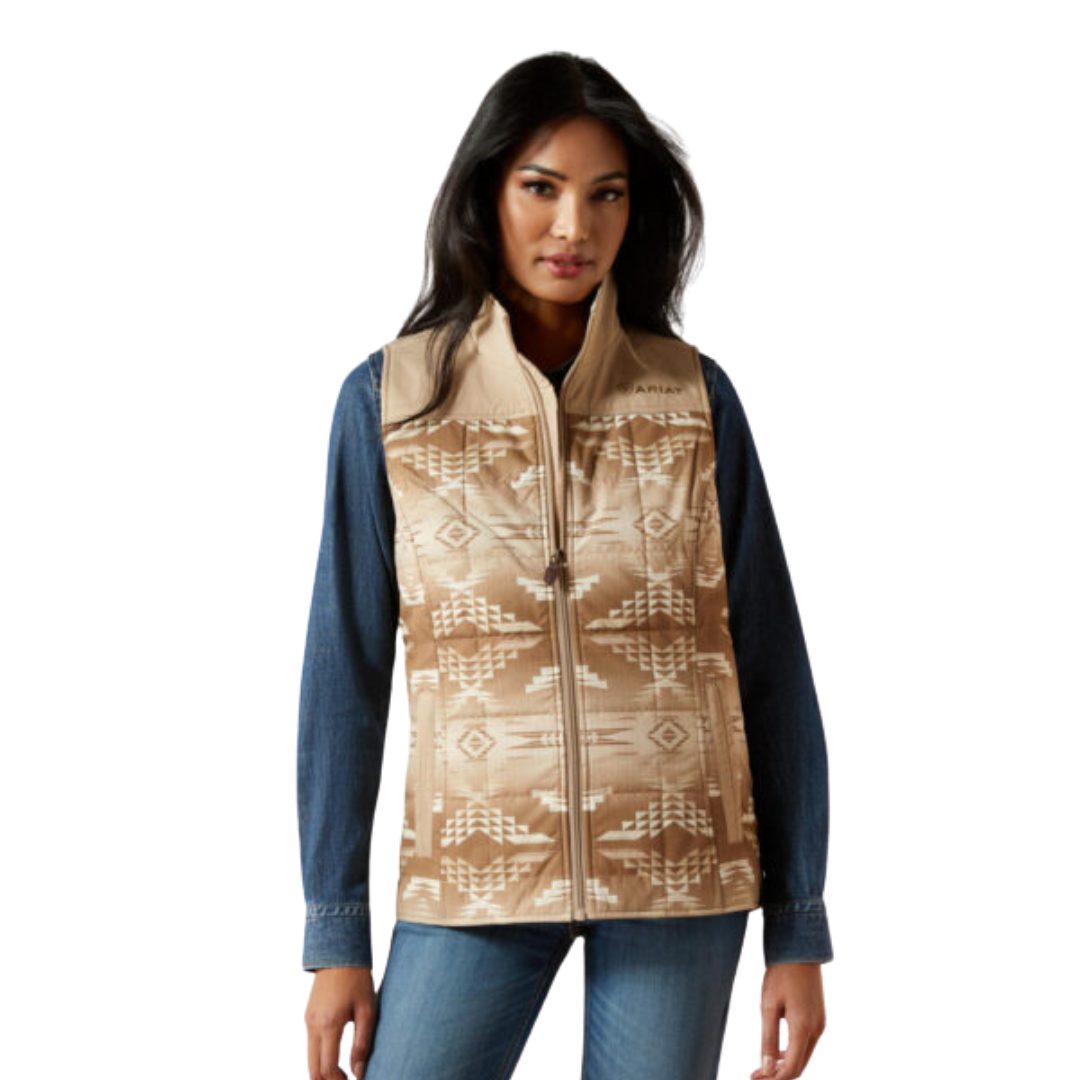 Ariat Women's Insulated Print Tan Vest
