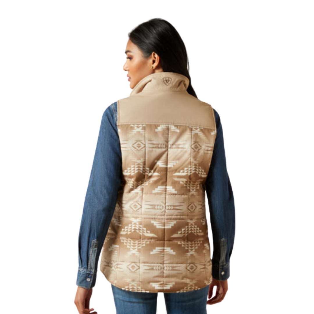 Ariat Women's Insulated Print Tan Vest