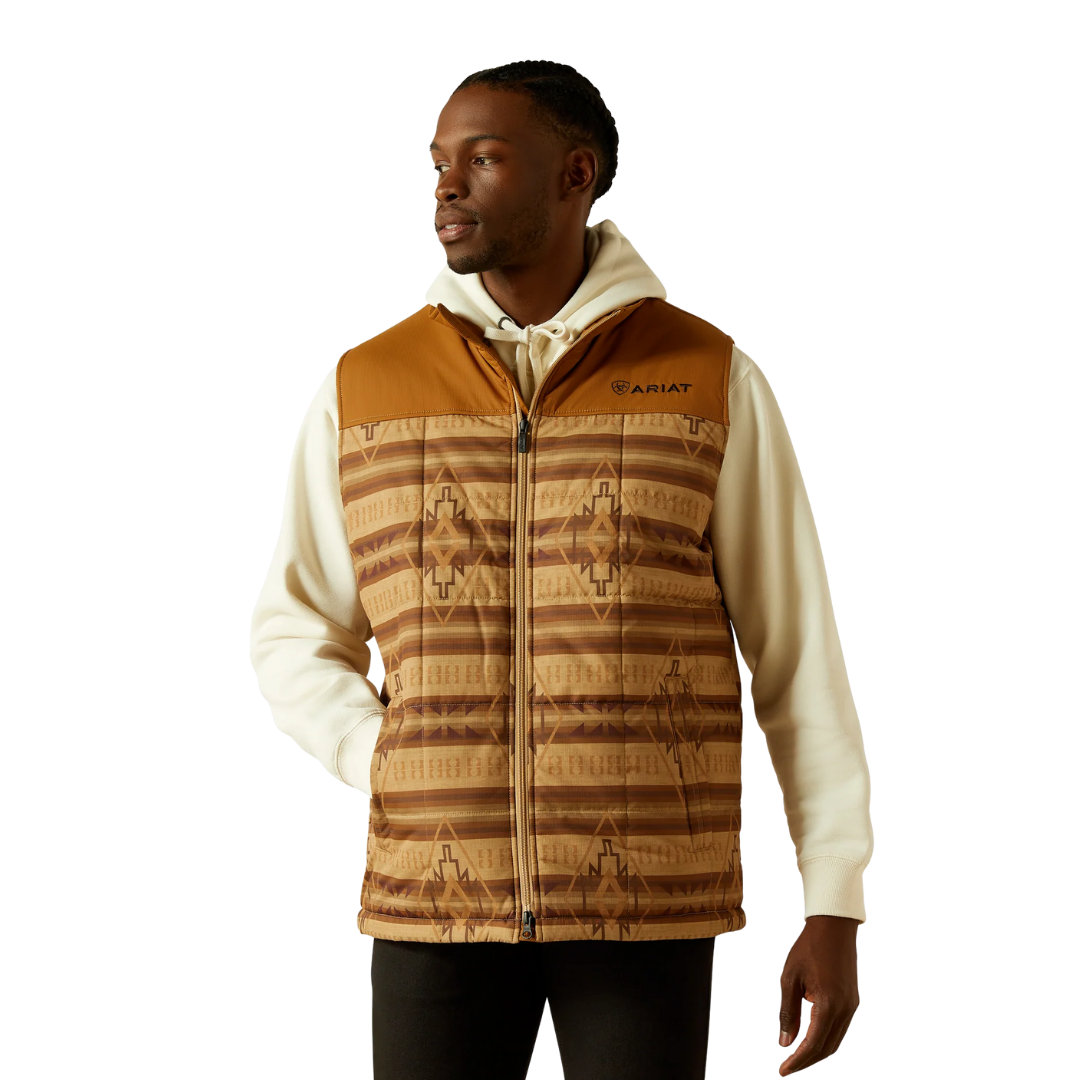 Ariat Men's Crius Tonal Serape Almond Khaki Vest