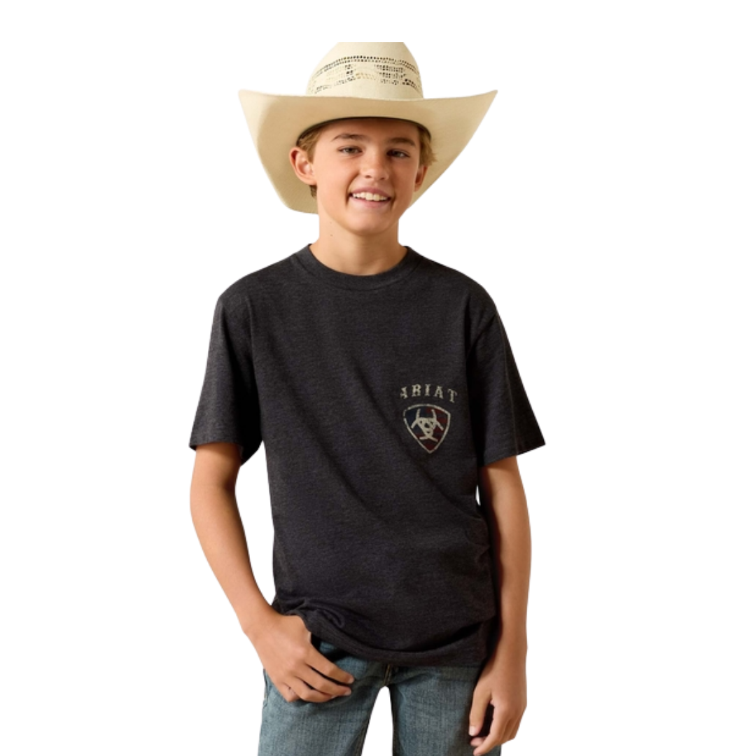 Ariat Youth Boy's American Bison Grey Tee Shirt