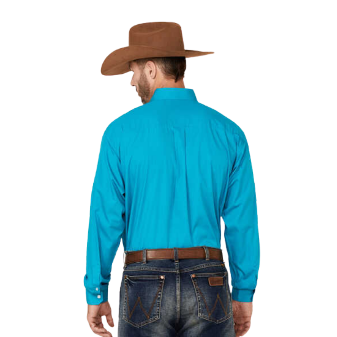 Cinch Men's Teal Classic Fit Blue Shirt