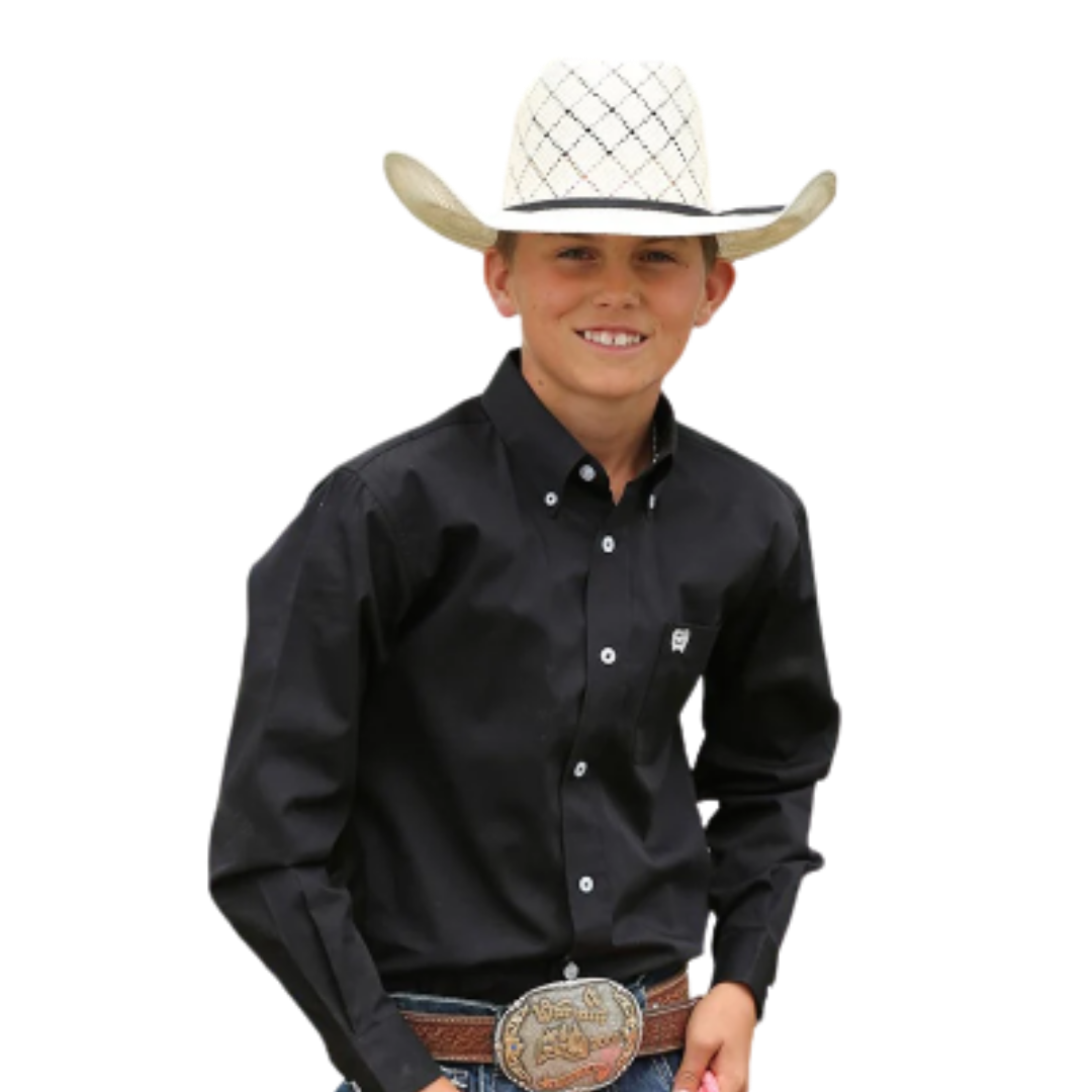 Cinch Youth Boy's Classic Fit Black Shirt