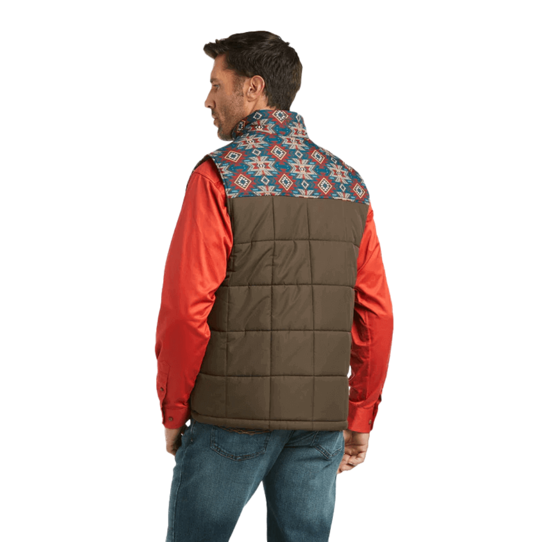 Ariat Men's Cirus Banyan Bark Southwest Concealed Brown Vest