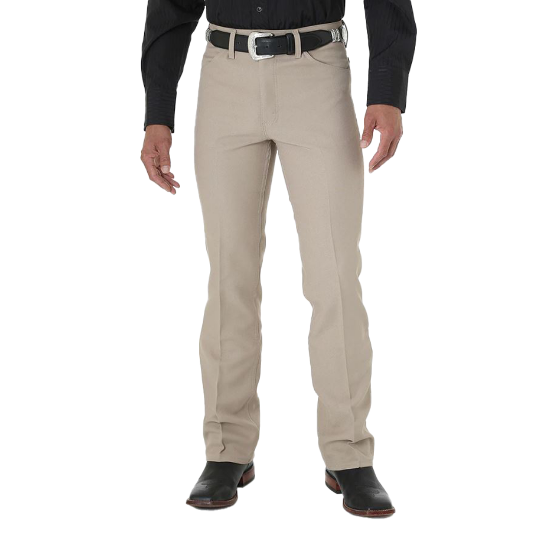 Wrangler Men's Polyester Wrancher Fit Dress Light Brown Jeans