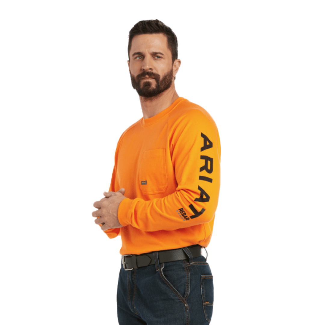 Ariat Men's Rebar Cotton Strong Graphic Orange Tee Shirt