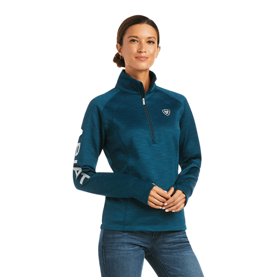 Ariat Women's Tek Team Half Zip Eurasian Teal Sweatshirt