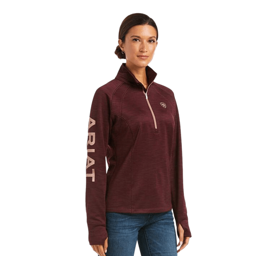 Ariat Women's Windsor Wine Tek Half Zip Red Sweatshirt