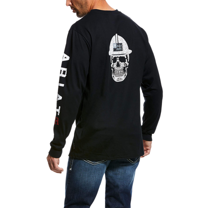 Ariat Men's Resistant Roughneck Skull Logo Black Tee Shirt