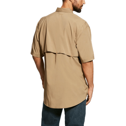 Ariat Men's Rebar Made Tough Venttek Short Sleeve Light Brown Shirt