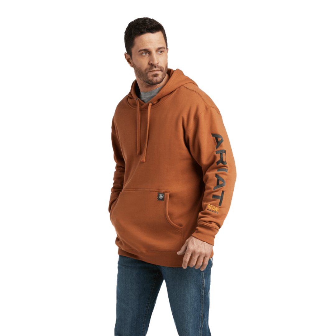 Ariat Men's Rebar Graphic Hooded Orange Sweatshirt
