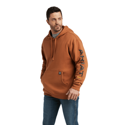 Ariat Men's Rebar Graphic Hooded Orange Sweatshirt