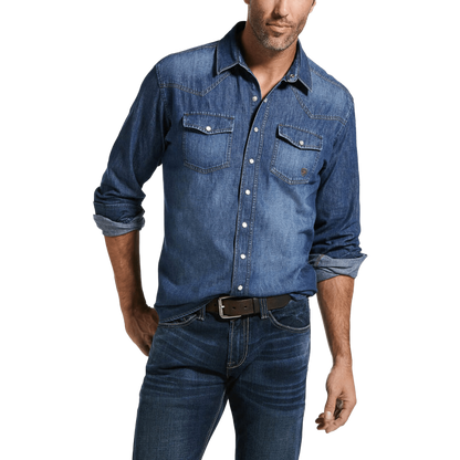 Ariat Men's Retro Fit Denim Blue Shirt