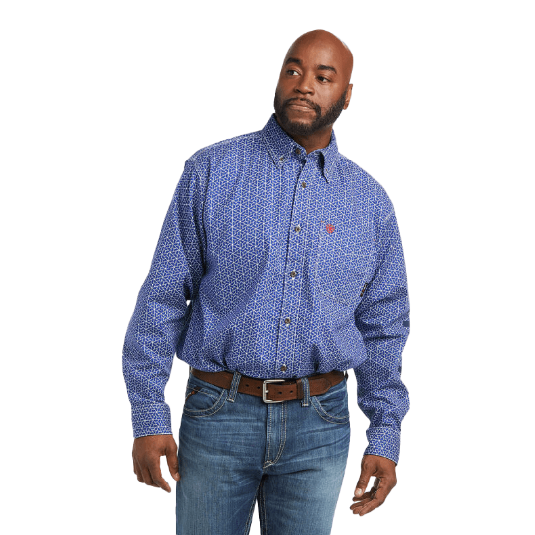 Ariat Men's Fire Resistant Murphy Work Blue Shirt