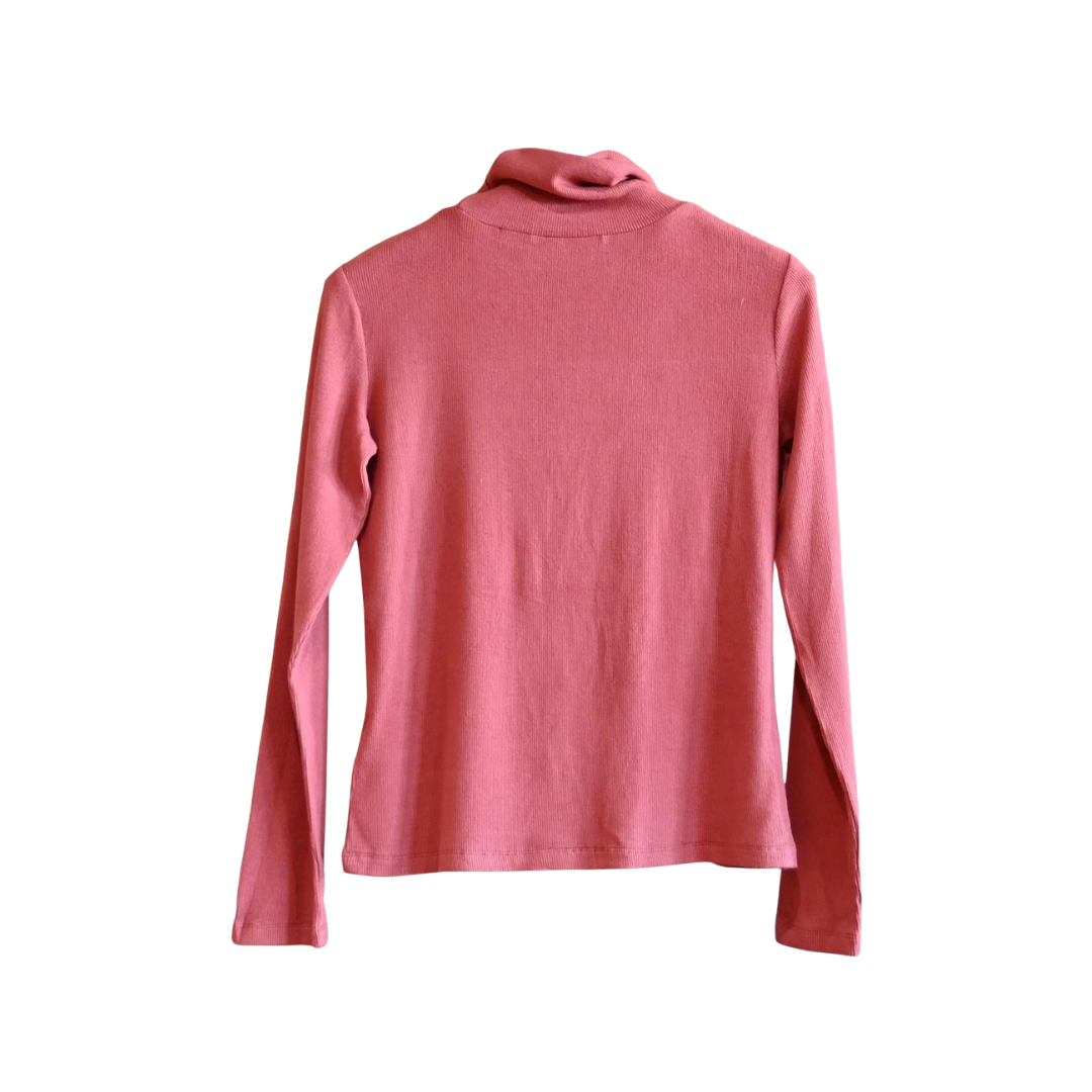 Miss Me Women's Extra Soft Turtle Neck Pink Top