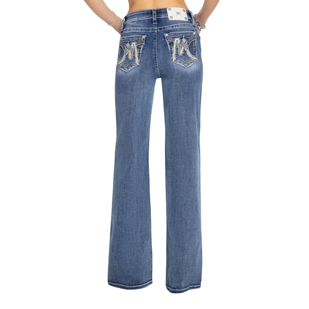Miss Me Women's High Rise Wide Blue Jeans
