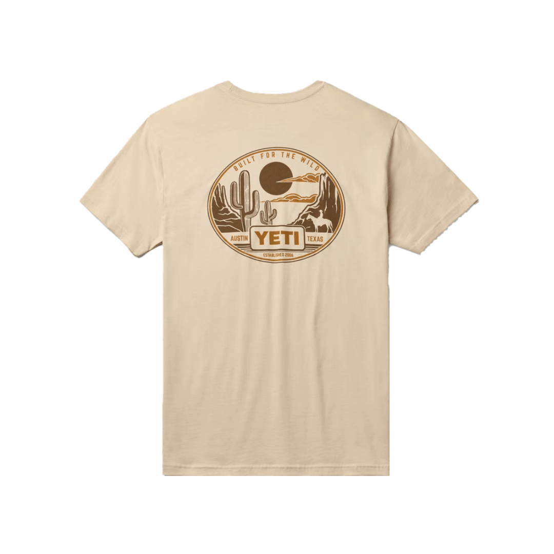 Yeti Men's Horse Canyon Short Sleeve Cream Tee Shirt