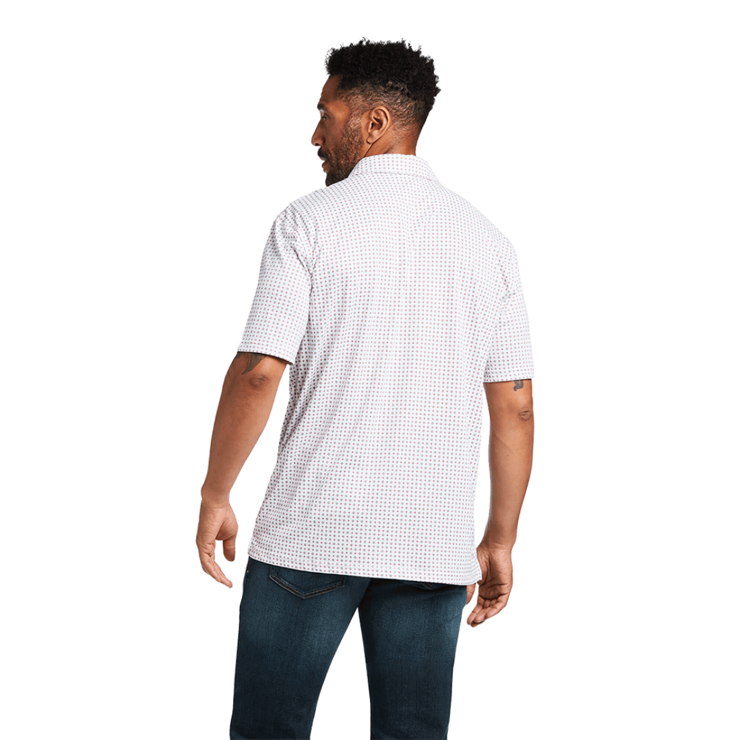 Ariat Men's All Over Print Polo White Shirt