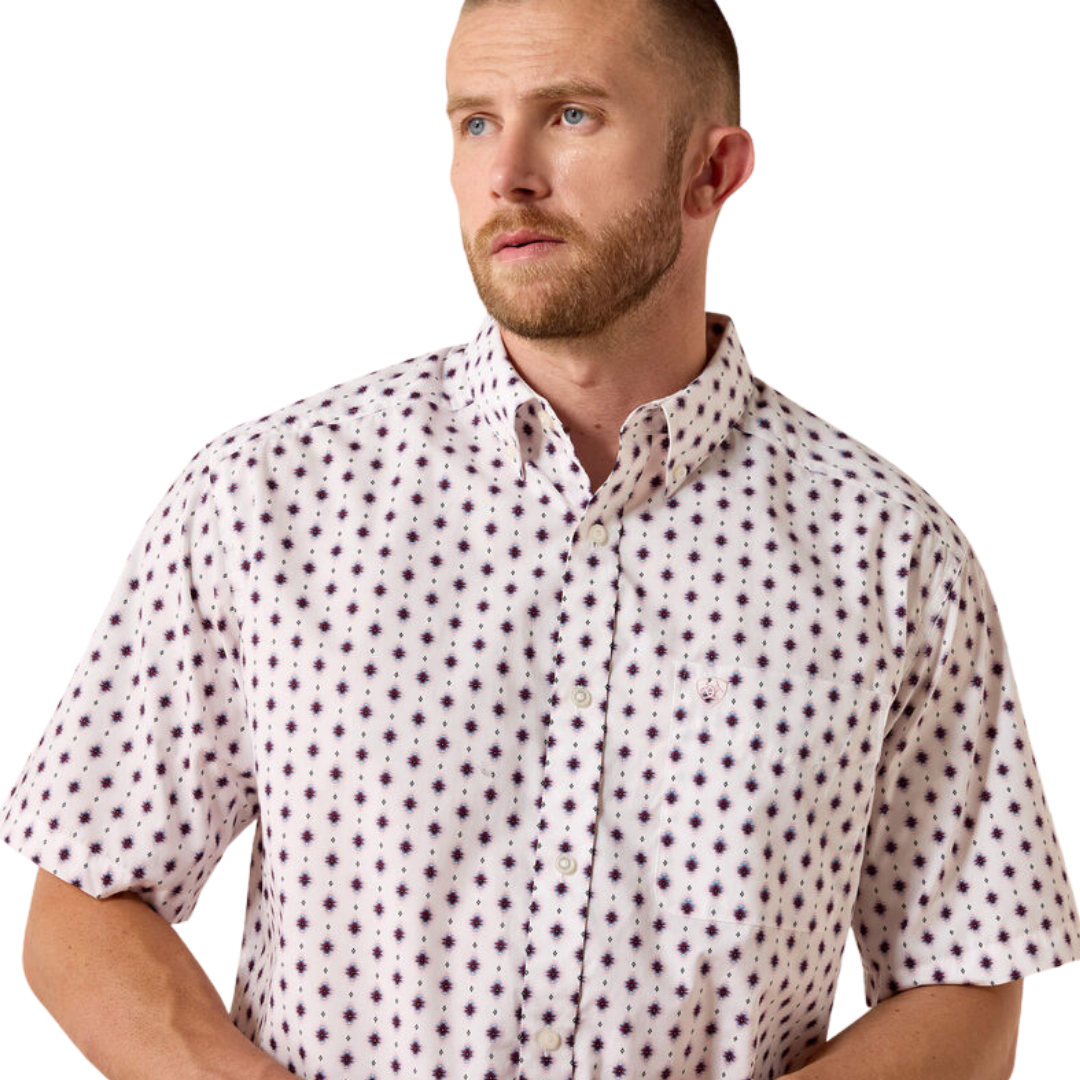 Ariat Men's Tadeo Classic Fit Shirt White Print