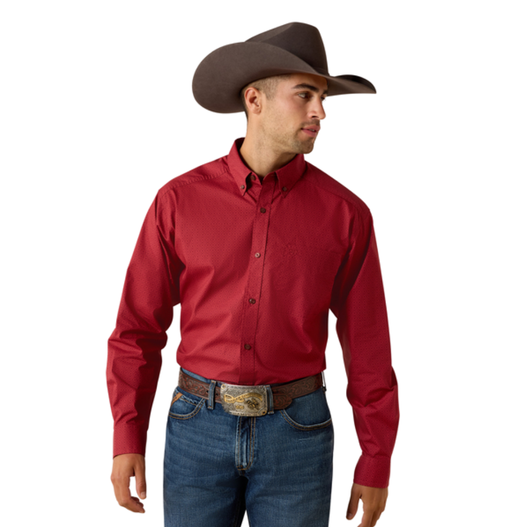 Ariat Men's Casual Brick Geo Red Shirt