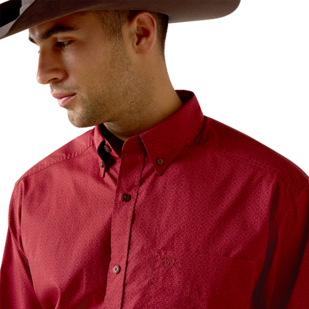 Ariat Men's Casual Brick Geo Red Shirt