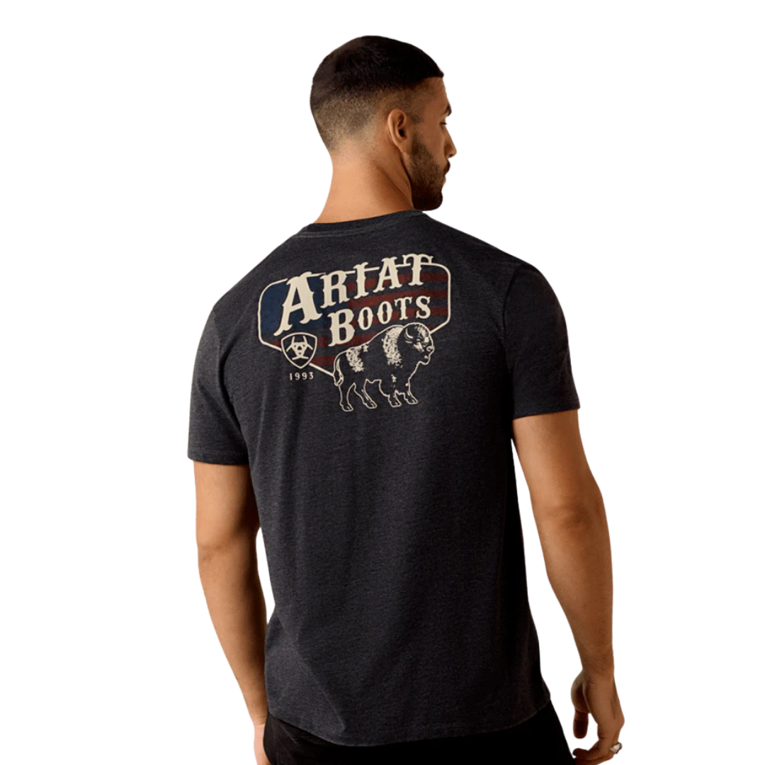 Ariat Men's American Bison Classic Charcoal Heather Tee Shirt