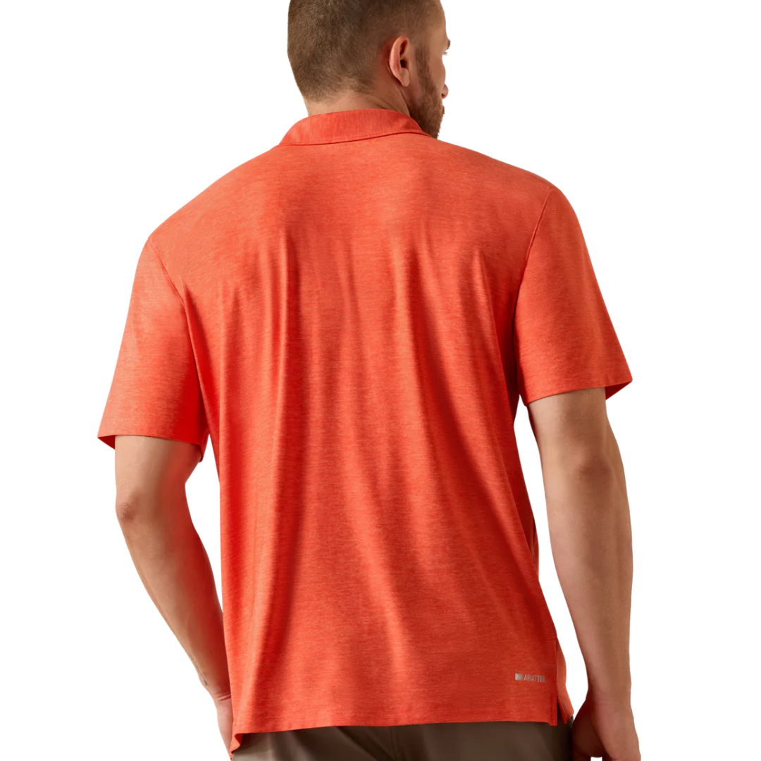 Ariat Men's Charger 2.0 Paprika Polo Orange Shirt