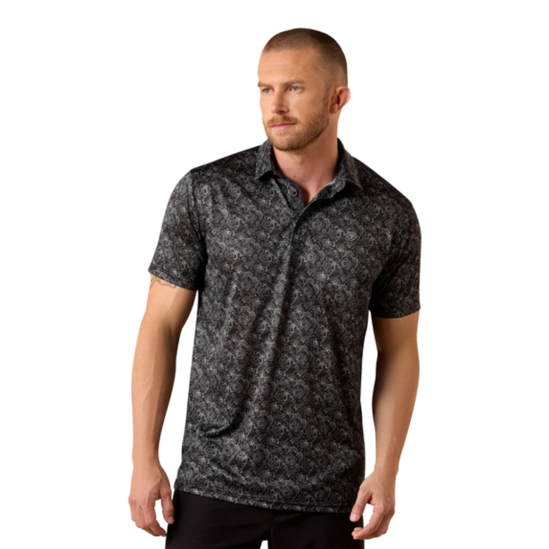 Ariat Men's Performance Polo All Over Black Shirt