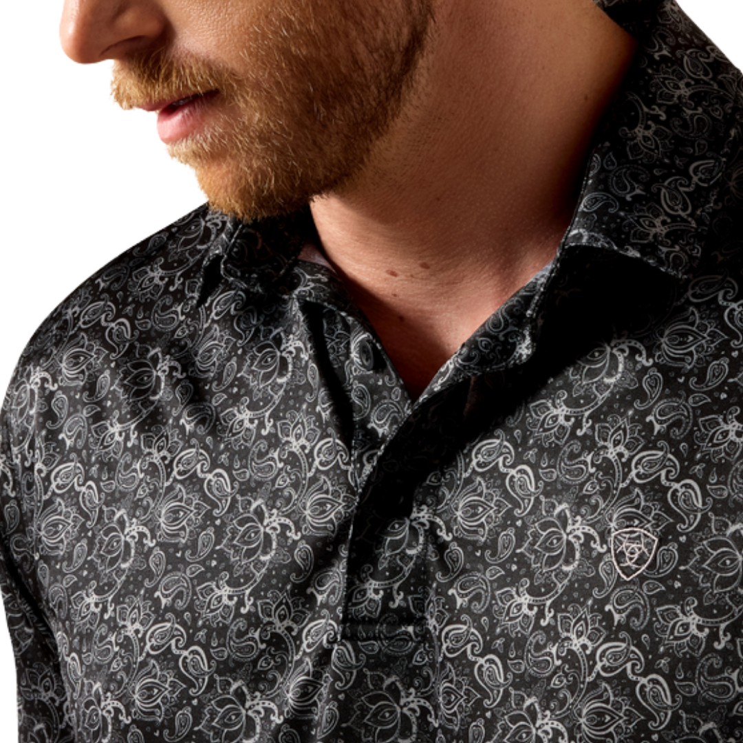 Ariat Men's Performance Polo All Over Black Shirt
