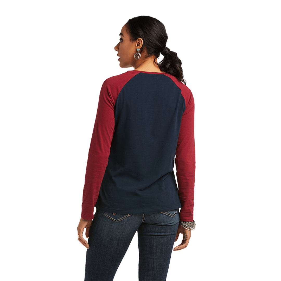 Ariat Women's Real Long Sleeve Dark Sapphire Blue Tee Shirt