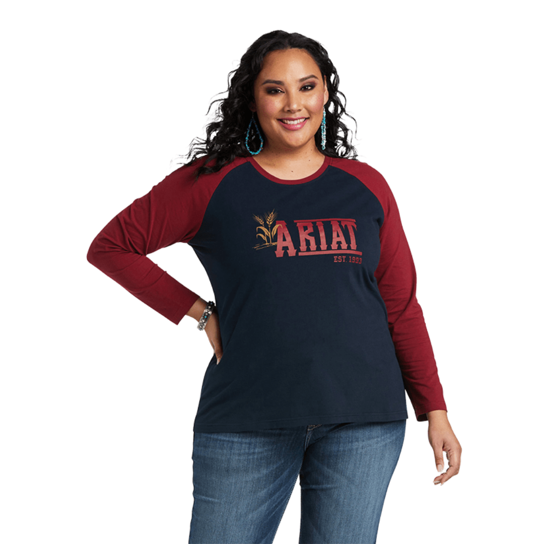 Ariat Women's Real Long Sleeve Dark Sapphire Blue Tee Shirt