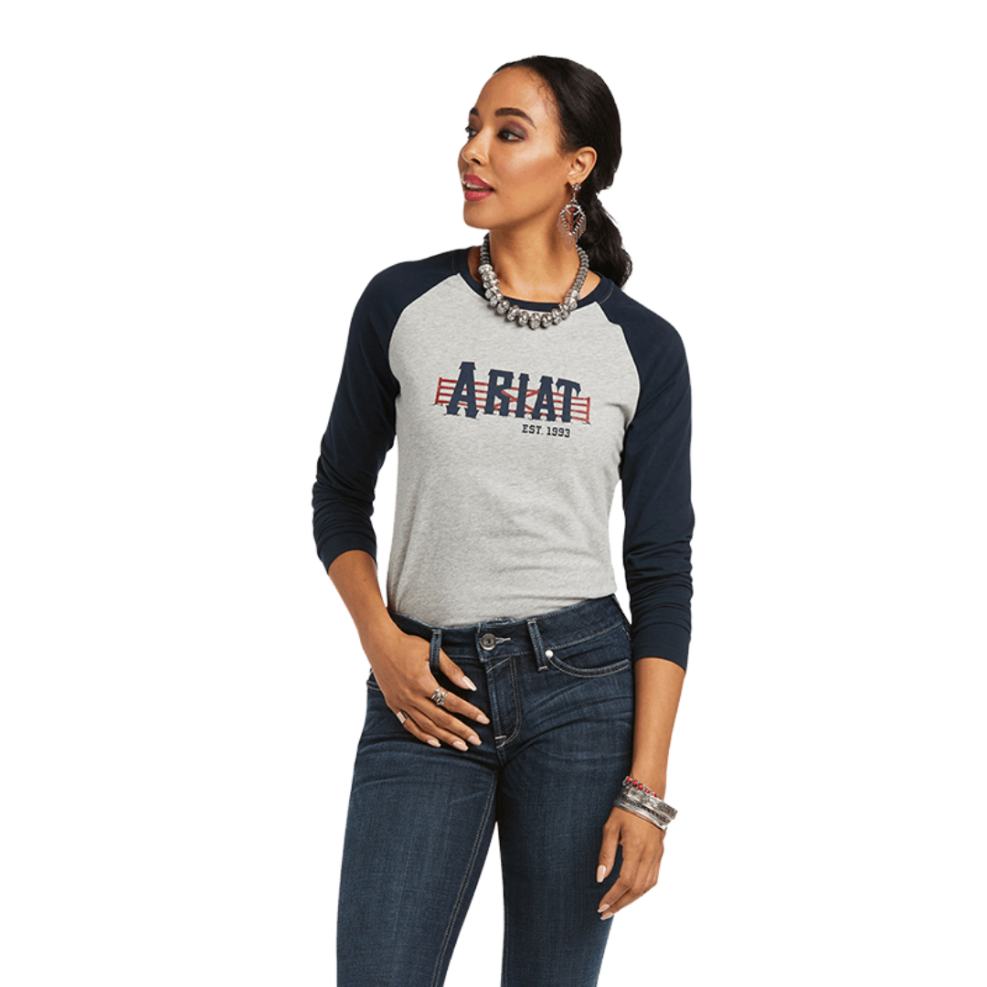 Ariat Women's Real Graphic Heather Grey Tee Shirt