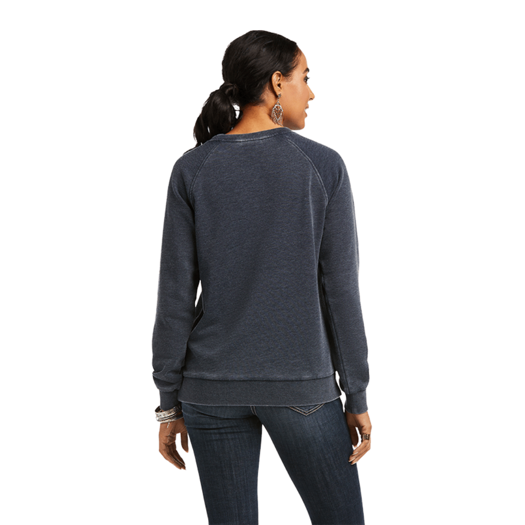 Ariat Women's Night Star Long Sleeve Dark Sapphire Grey Sweatshirt