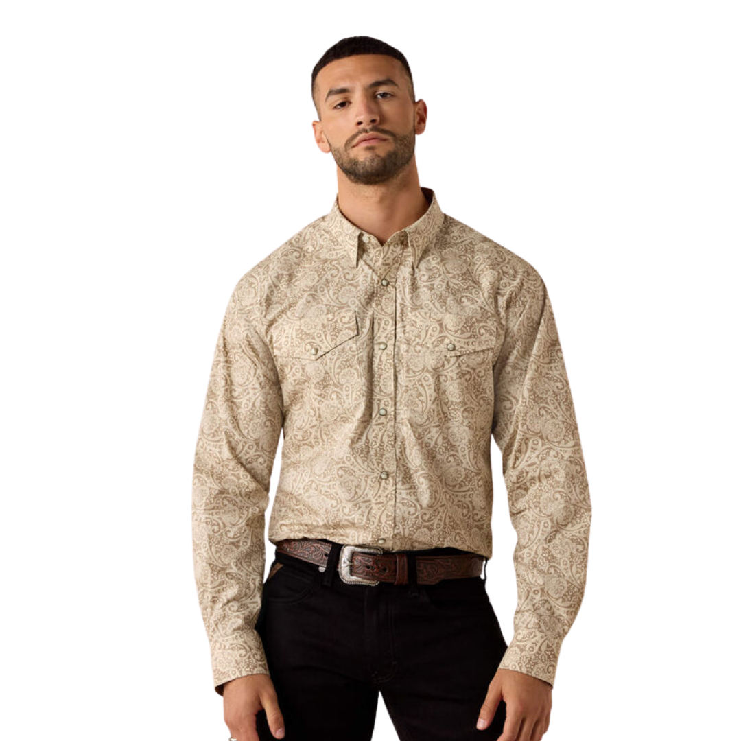 Ariat Men's Trevon Classic Fit Roasted Light Brown Shirt