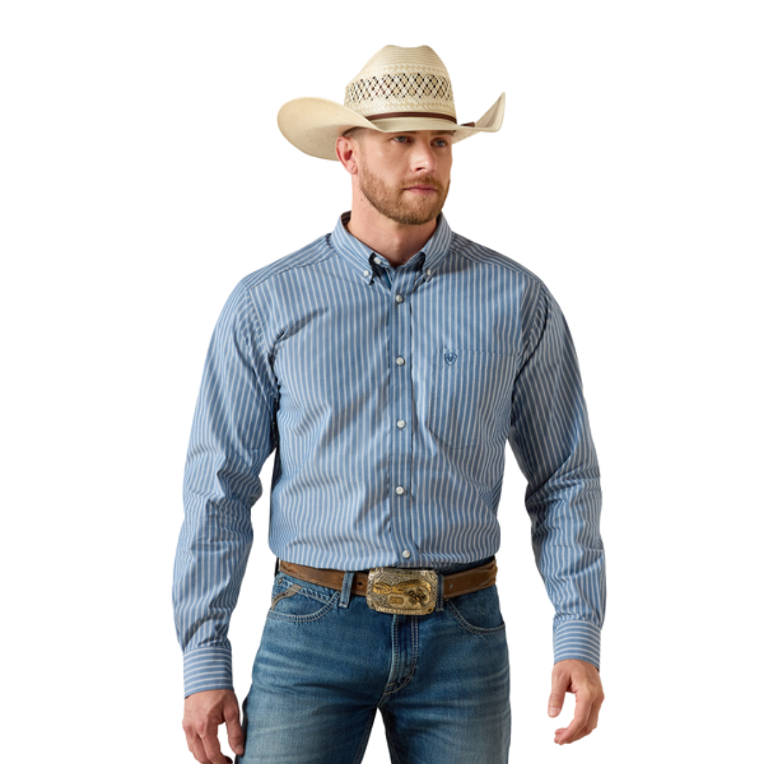 Ariat Men's Pro Series Judah Fitted Blue Shirt