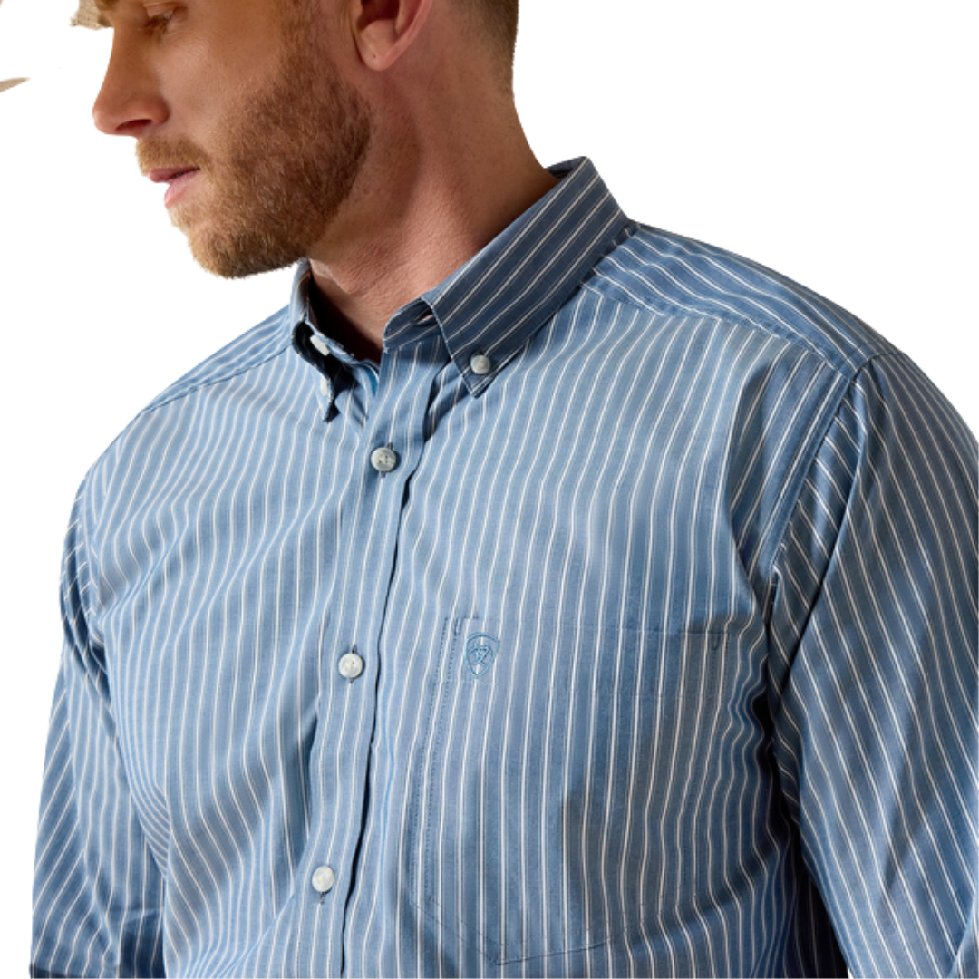 Ariat Men's Pro Series Judah Fitted Blue Shirt
