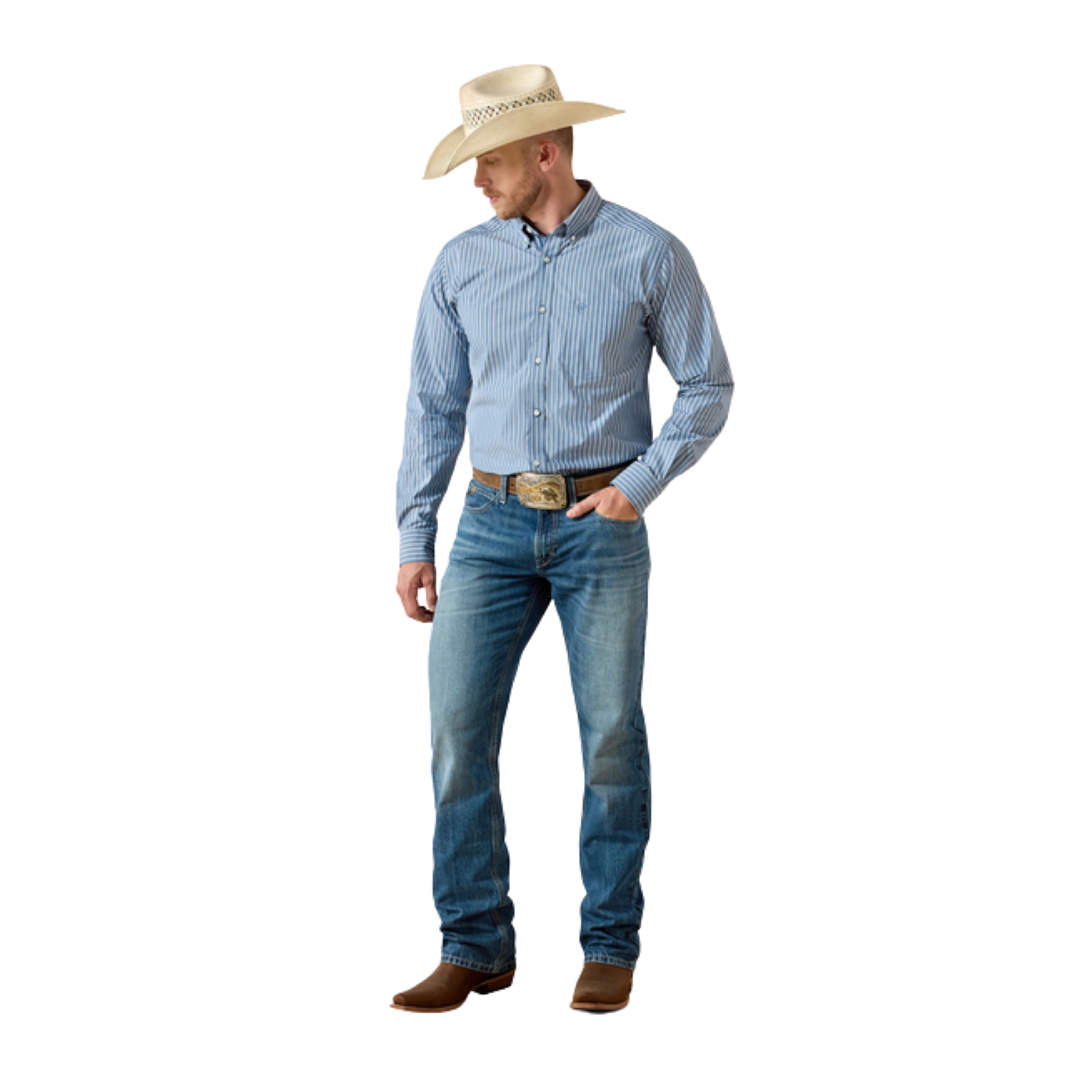 Ariat Men's Pro Series Judah Fitted Blue Shirt