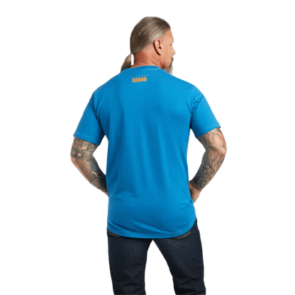 Ariat Men's Rebar Cotton Strong Block Deep Water Tee Shirt