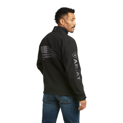 Ariat Men's Logo 2.0 Patriot Softshell Concealed Carry Black Jacket - Big & Tall
