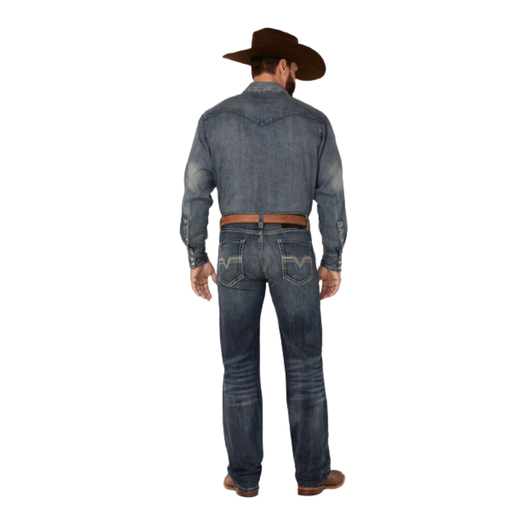 Rock & Roll Men's Denim Revolver Stretch Slim Blue Jeans