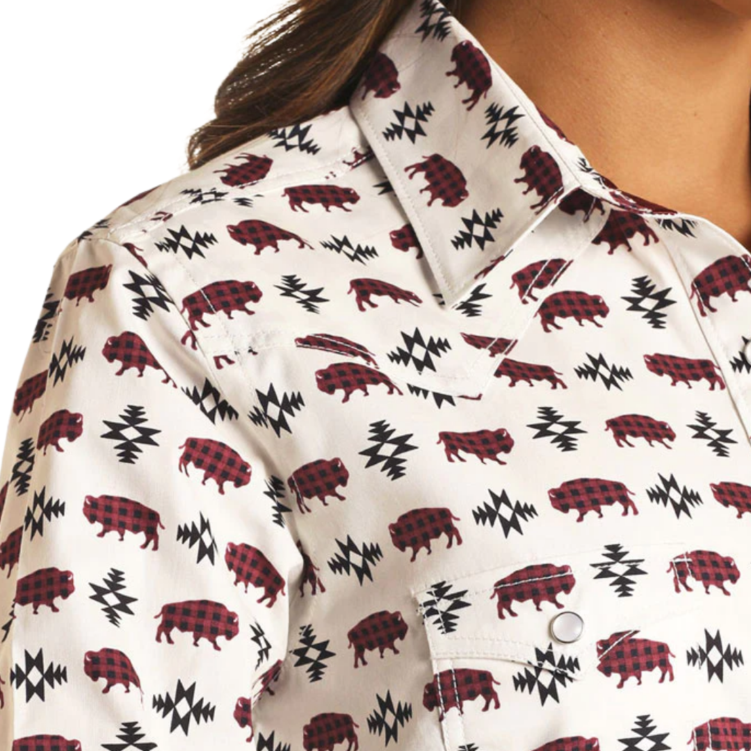 Panhandle Women's Rough Stock Striped Multicolor Western Snap Shirt